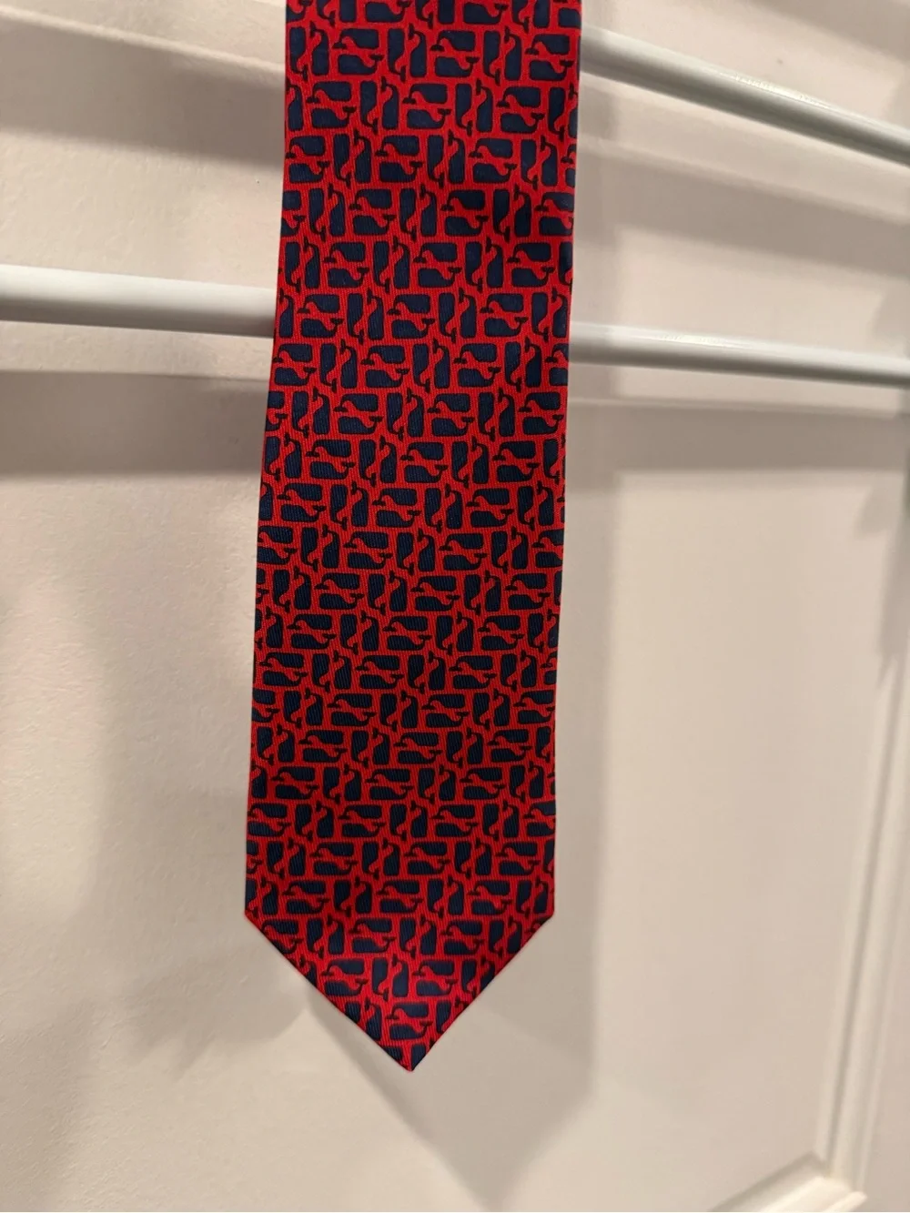 Vineyard Vines Red and Black Geometric Silk Tie